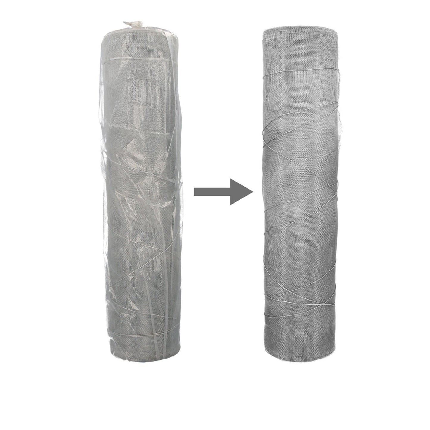 Rede Mosquiteira Fibra de Vidro Cinza 18x16/150 cm. Role 50 metros.