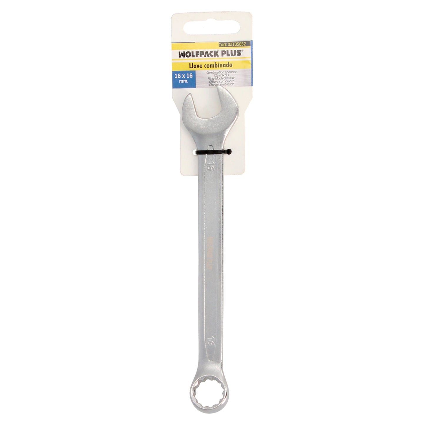 Llave Combinada Plus 16x16 Acero Cromo Vanadio DIN 3113. Llave Doble Boca, Llave Fija, Llave Estrella