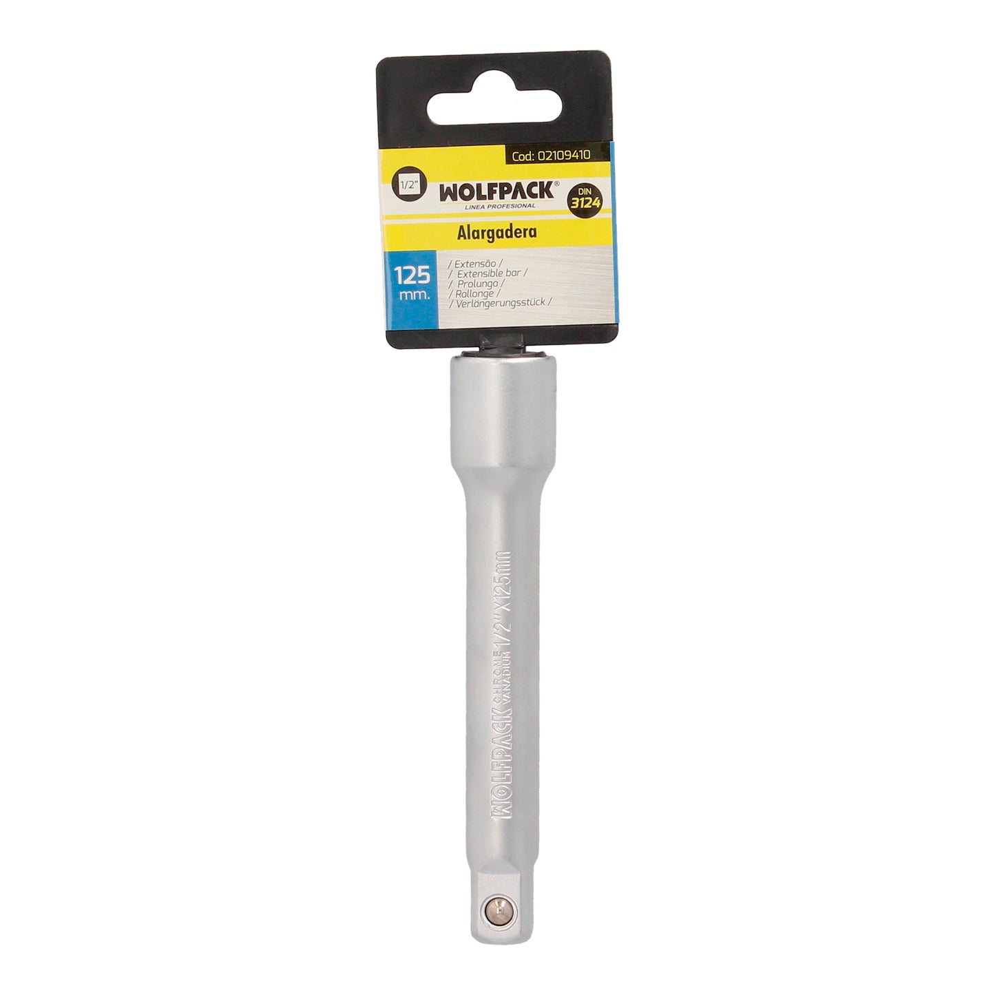 Extensão para Chave de Soquete Quadrada 1/2" Comprimento 125 mm. Aço Cromo Vanádio