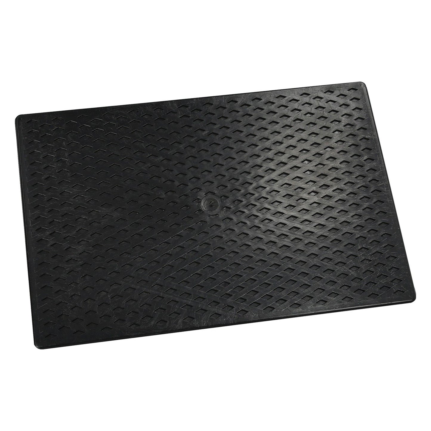 Talocha Plastico 27x18 cm. Mango Redondo Negro Con Alveolos
