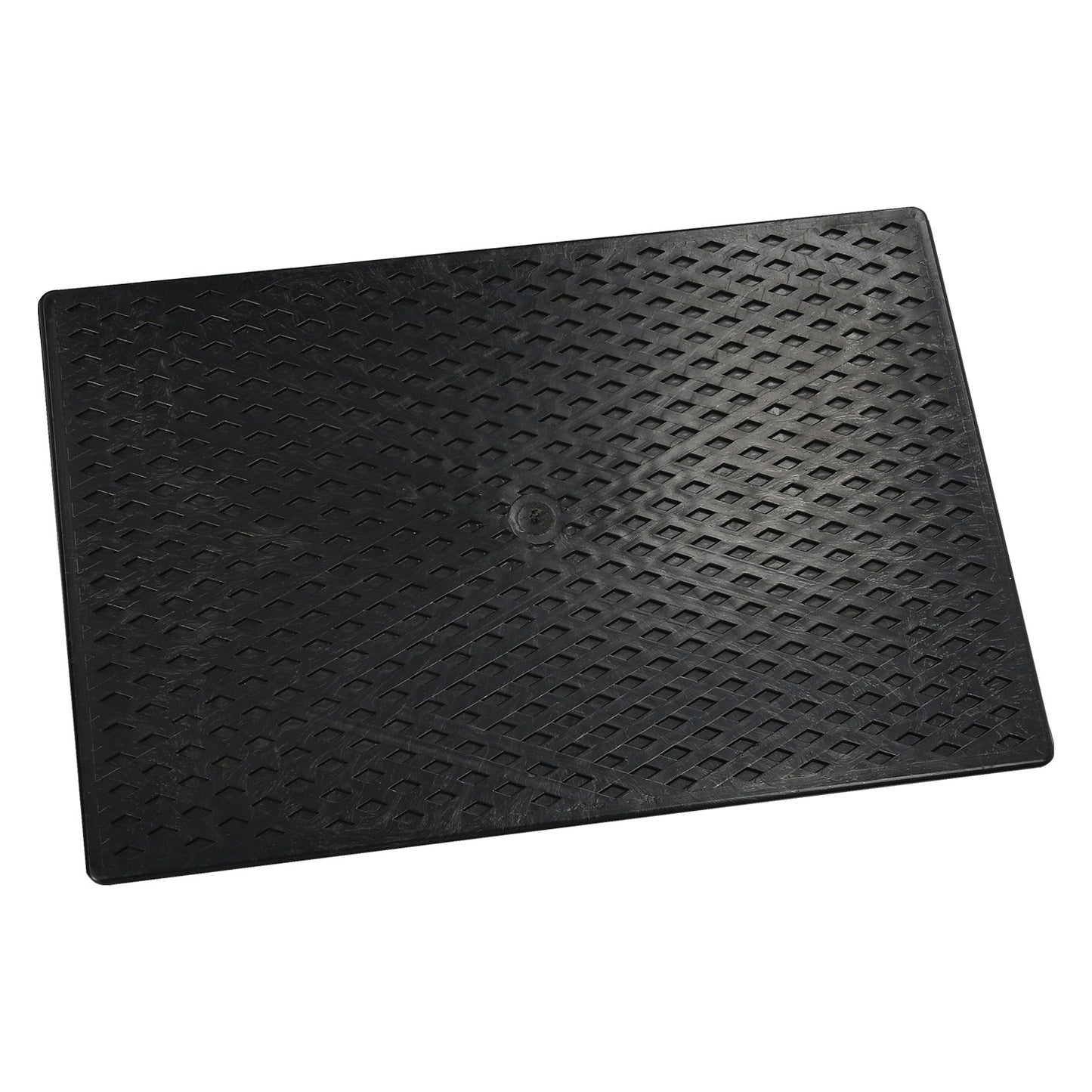 Talocha Plastico 34x23 cm. Mango Redondo Negro Con Alveolos