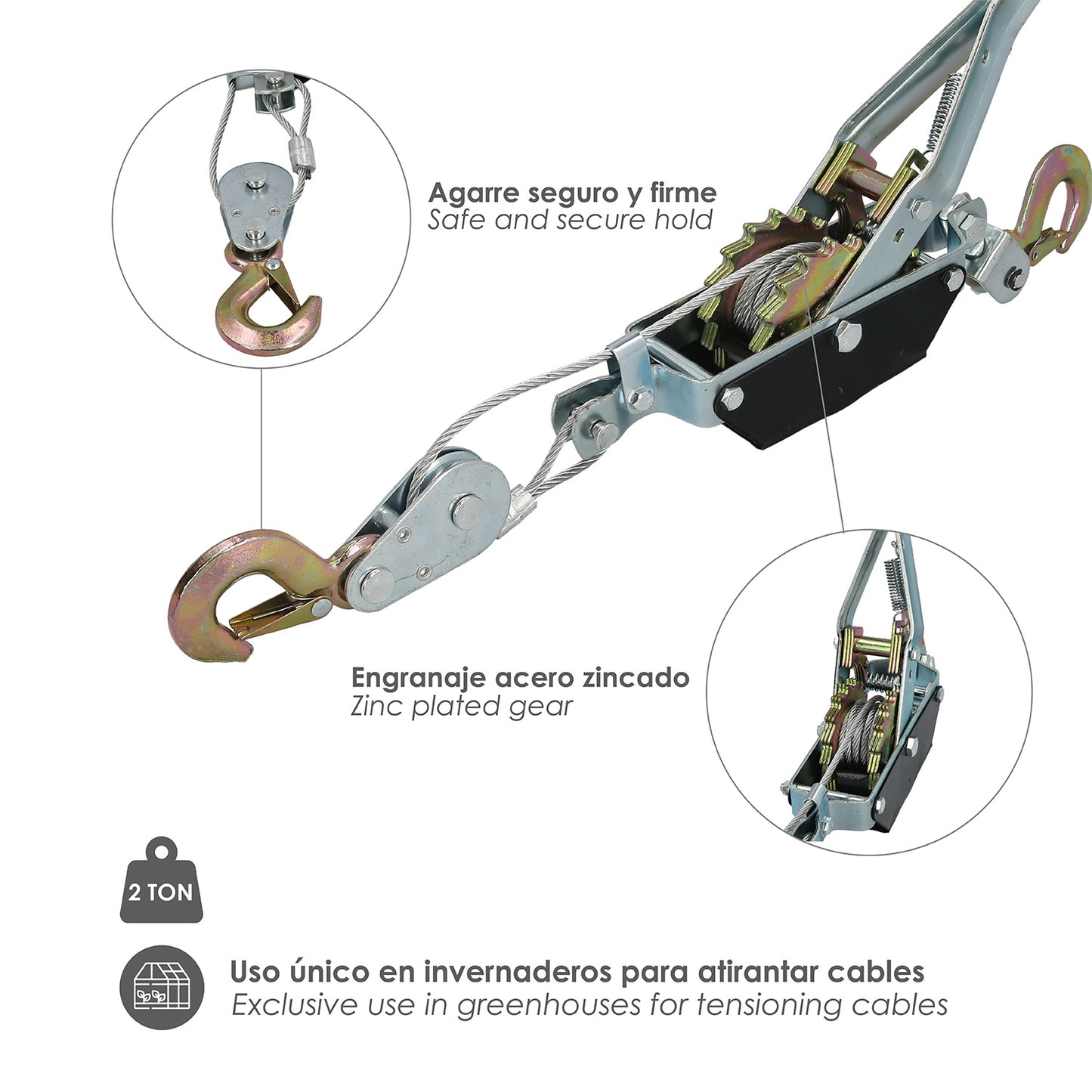 Tensores Cable Para Invernadero 2 Toneladas