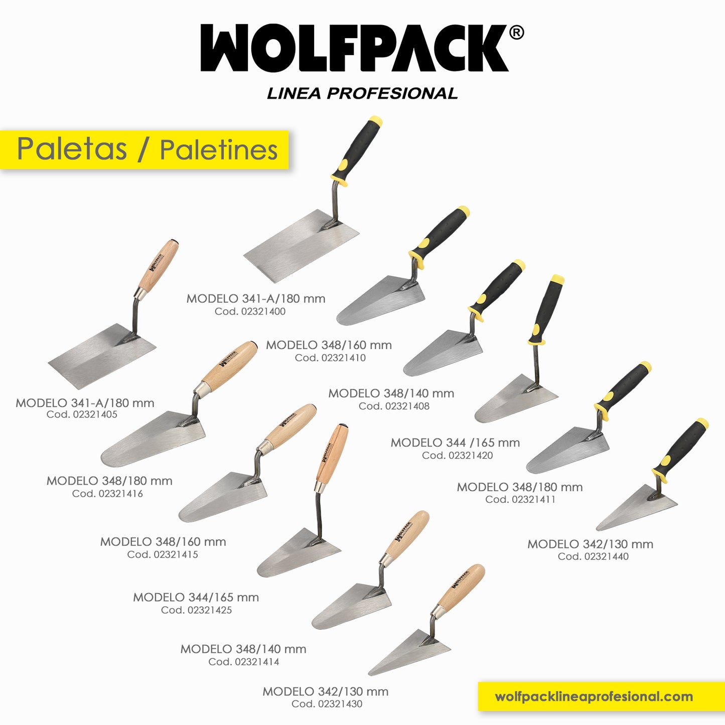 Pá Wolfpack Gummy Grip 348 / 180 mm.