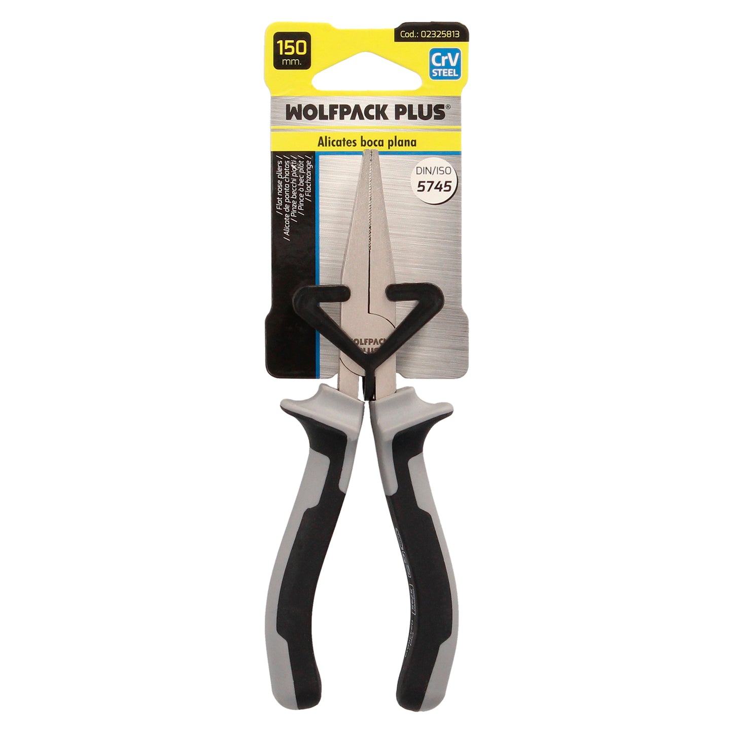 Alicates Boca Plana 150 mm. Acero Cromo Vanadio DIN-ISO 5745 Alicates Punta Plana, Alicates Boca Larga,