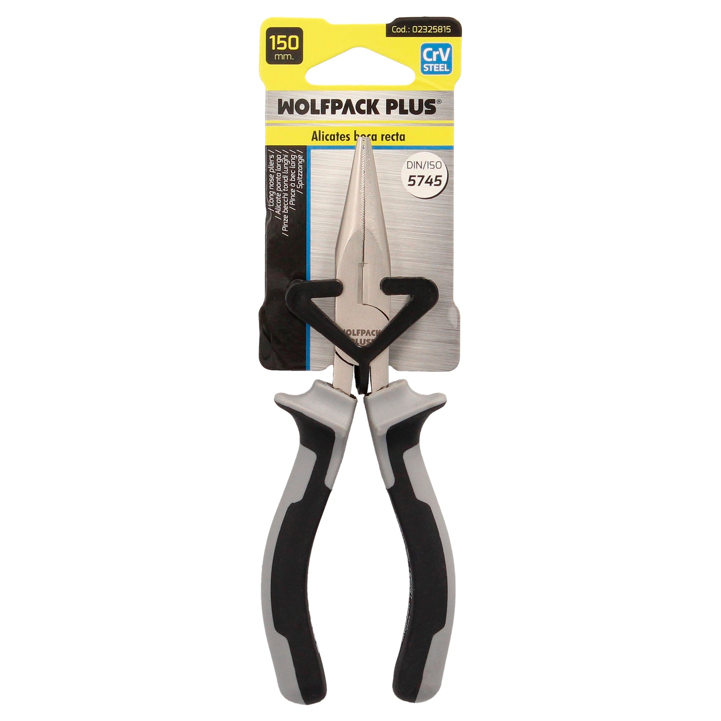 Alicates Boca Recta 150 mm. Acero Cromo Vanadio DIN-ISO 5745 Alicates Punta Recta, Alicates Boca Larga,