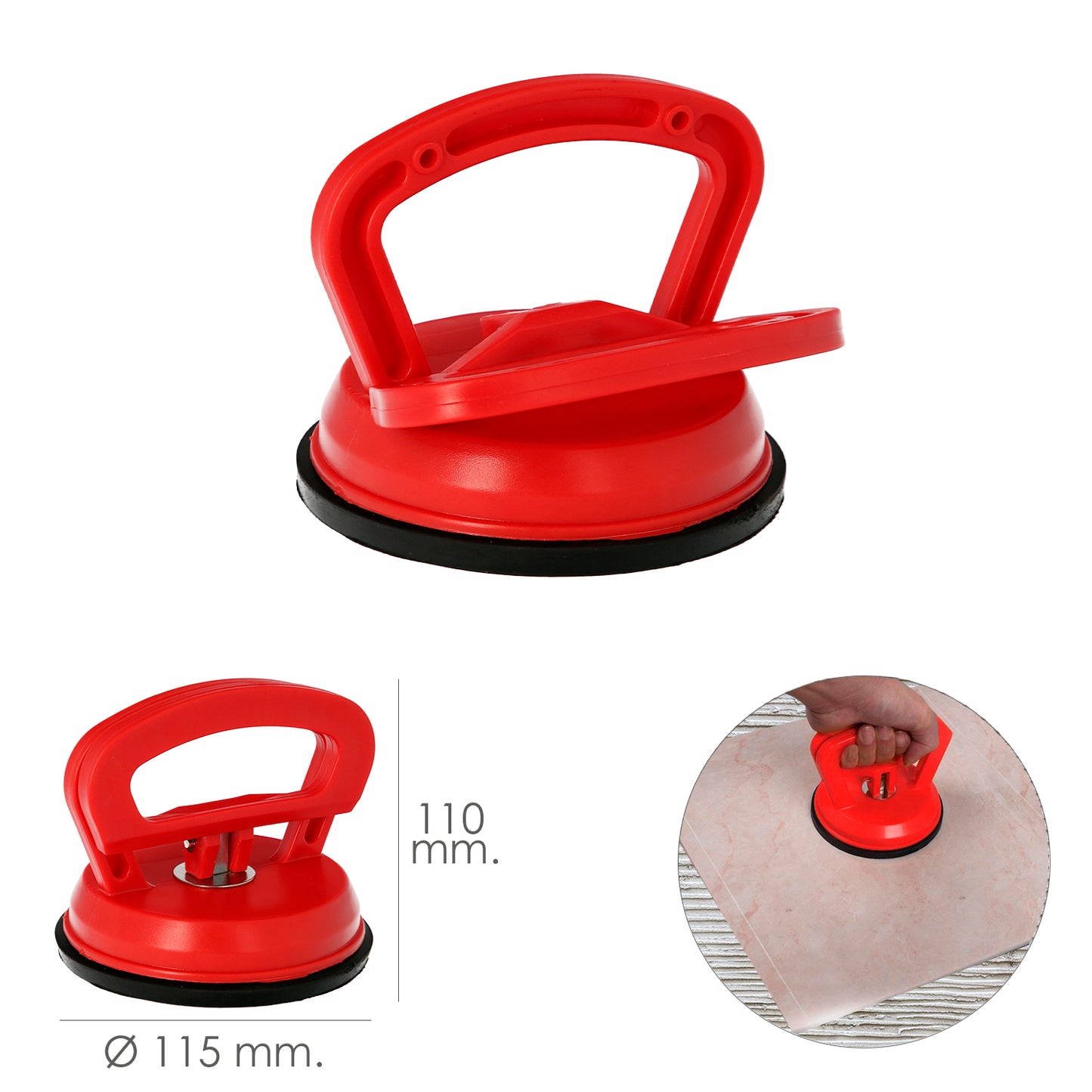 Ventosa Simples Para Ladrilhadores, 115mm.