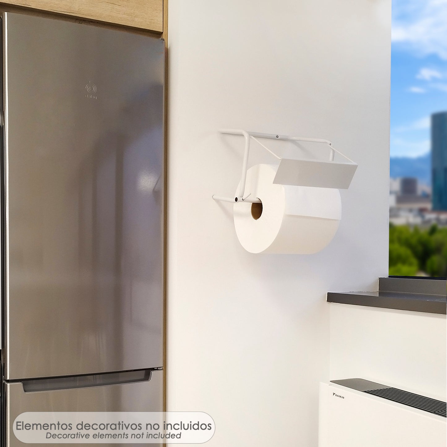 Soporte / Dispensador Rollo Papel Industrial Para Pared