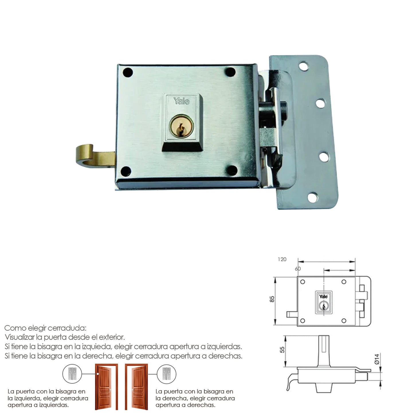Yale Lock 6-12-hn/Direita