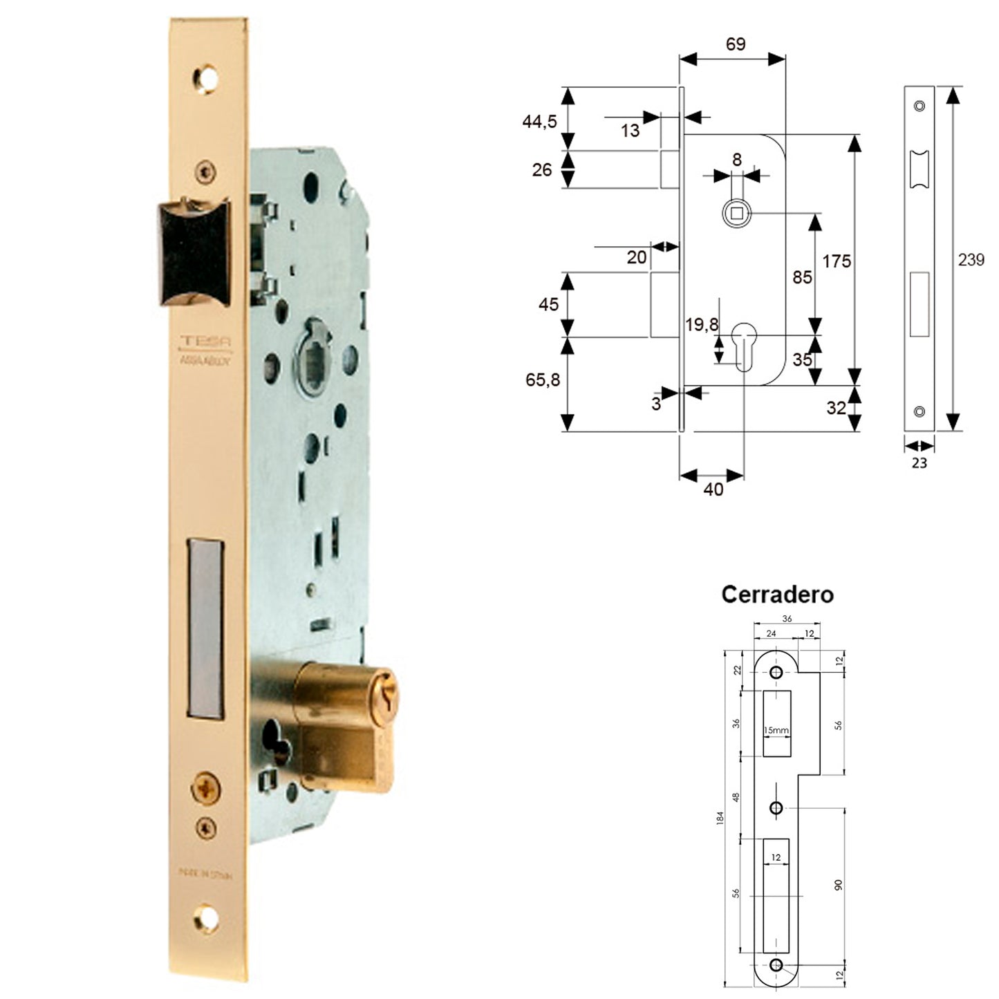 Fecho Tesa 2030-hl/40