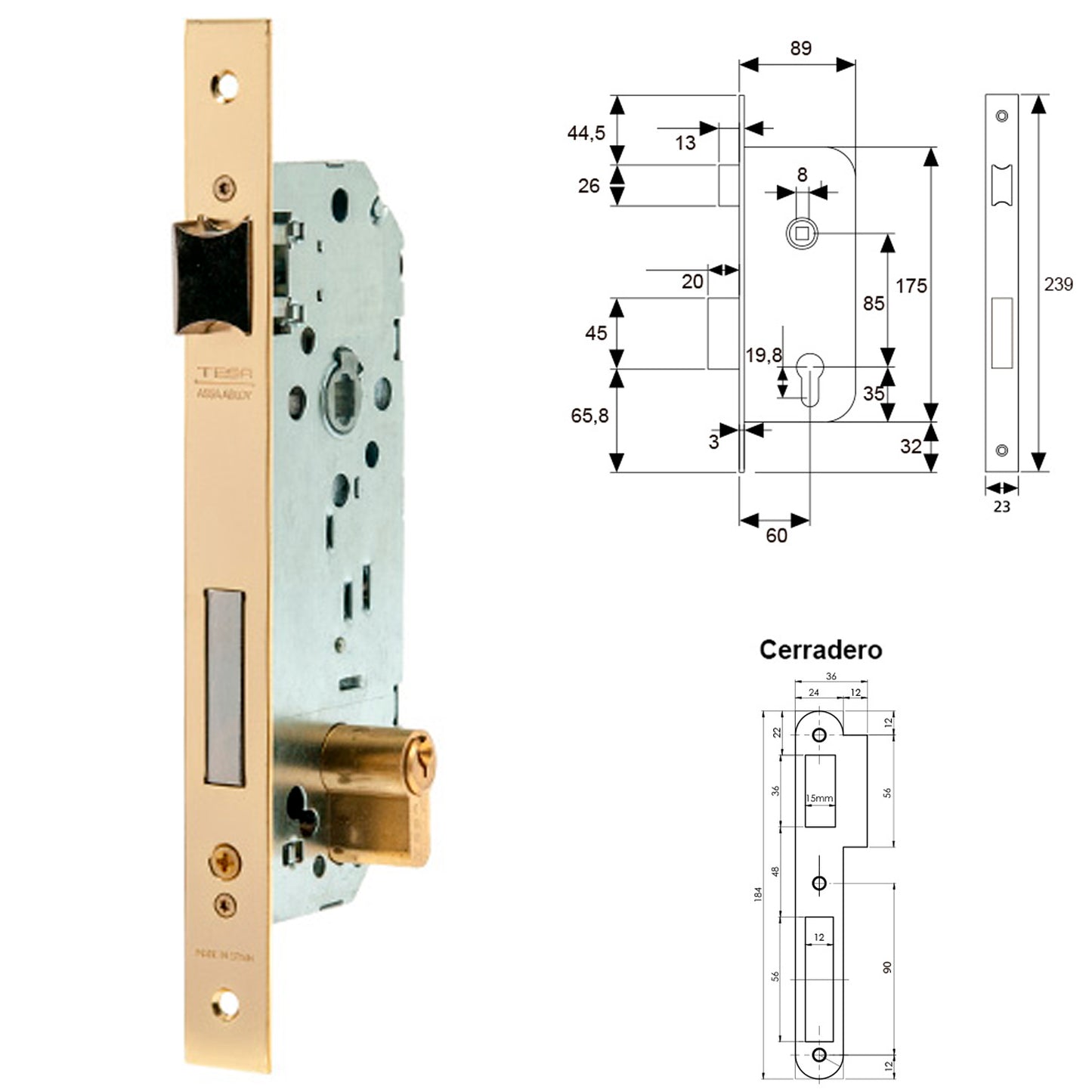 Fecho Tesa 2030-hl/60
