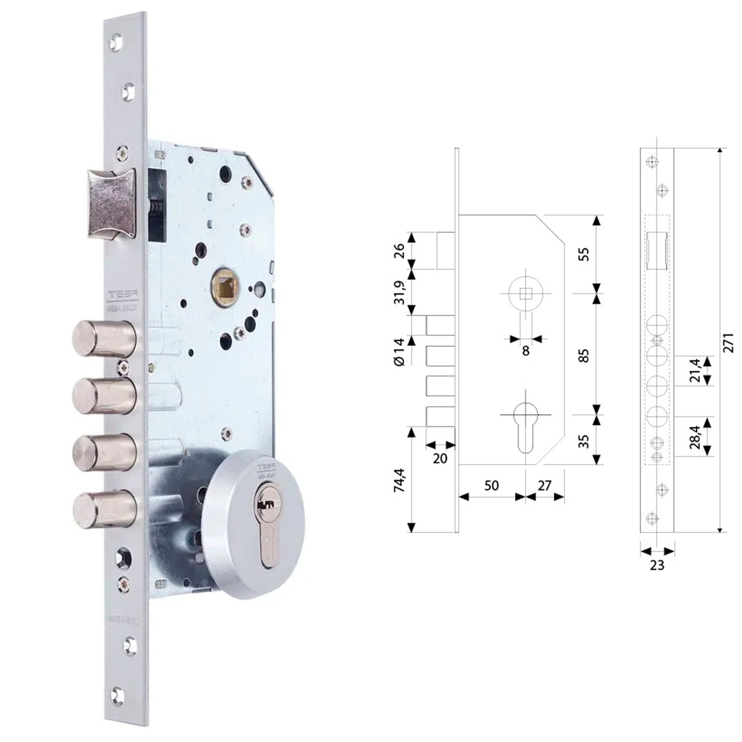 Tesa Security Lock R100b566 Chrome
