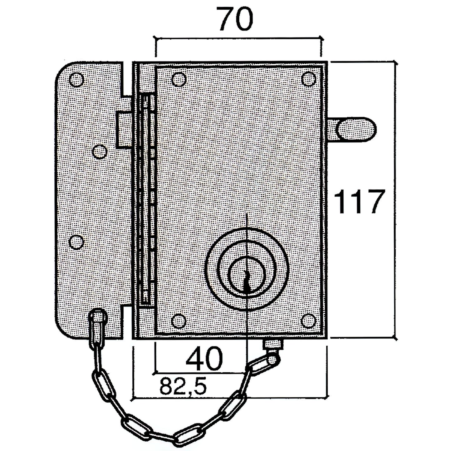 Ucem 4500-hb/ Fechadura direita