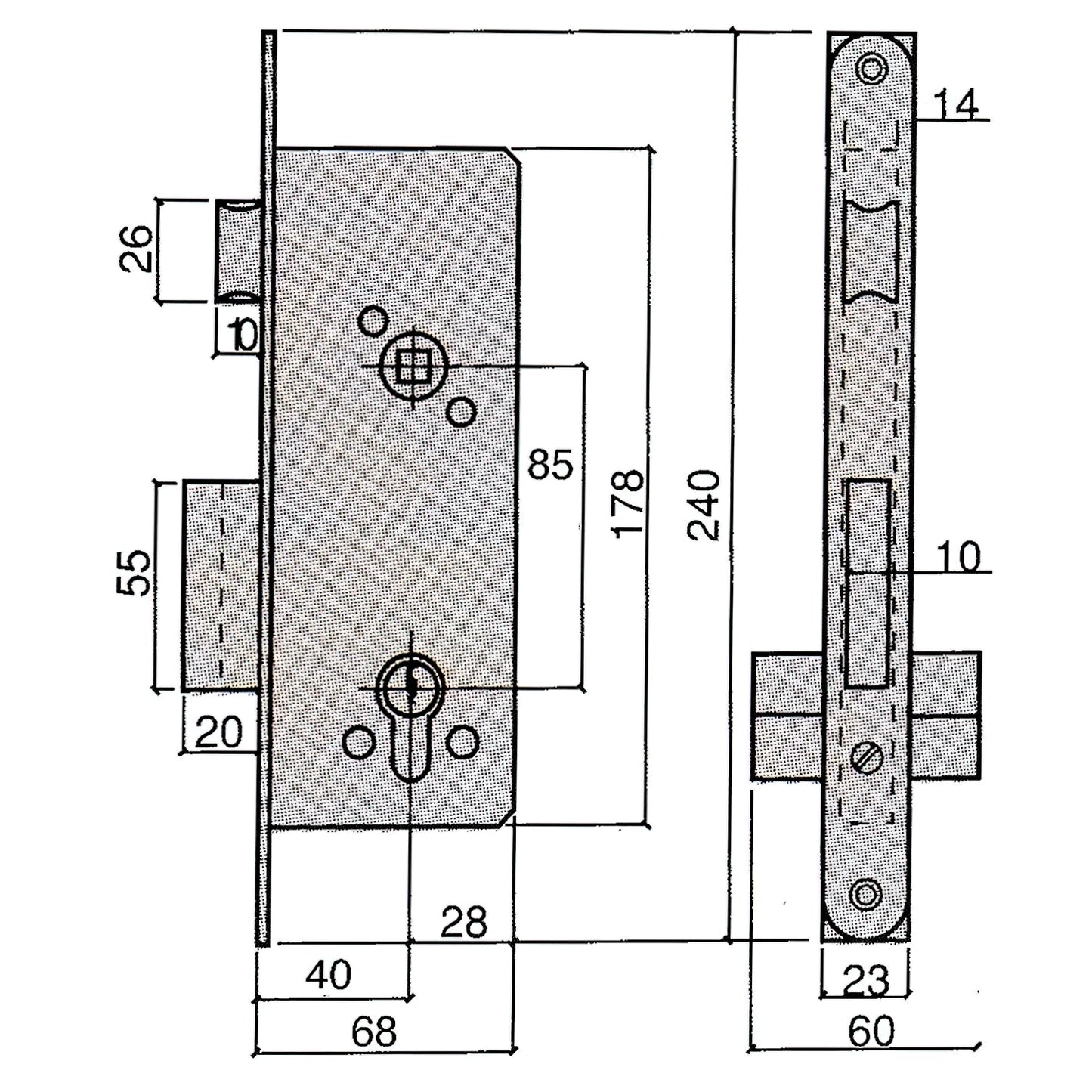 Fechadura Ucem 5255-hl/40