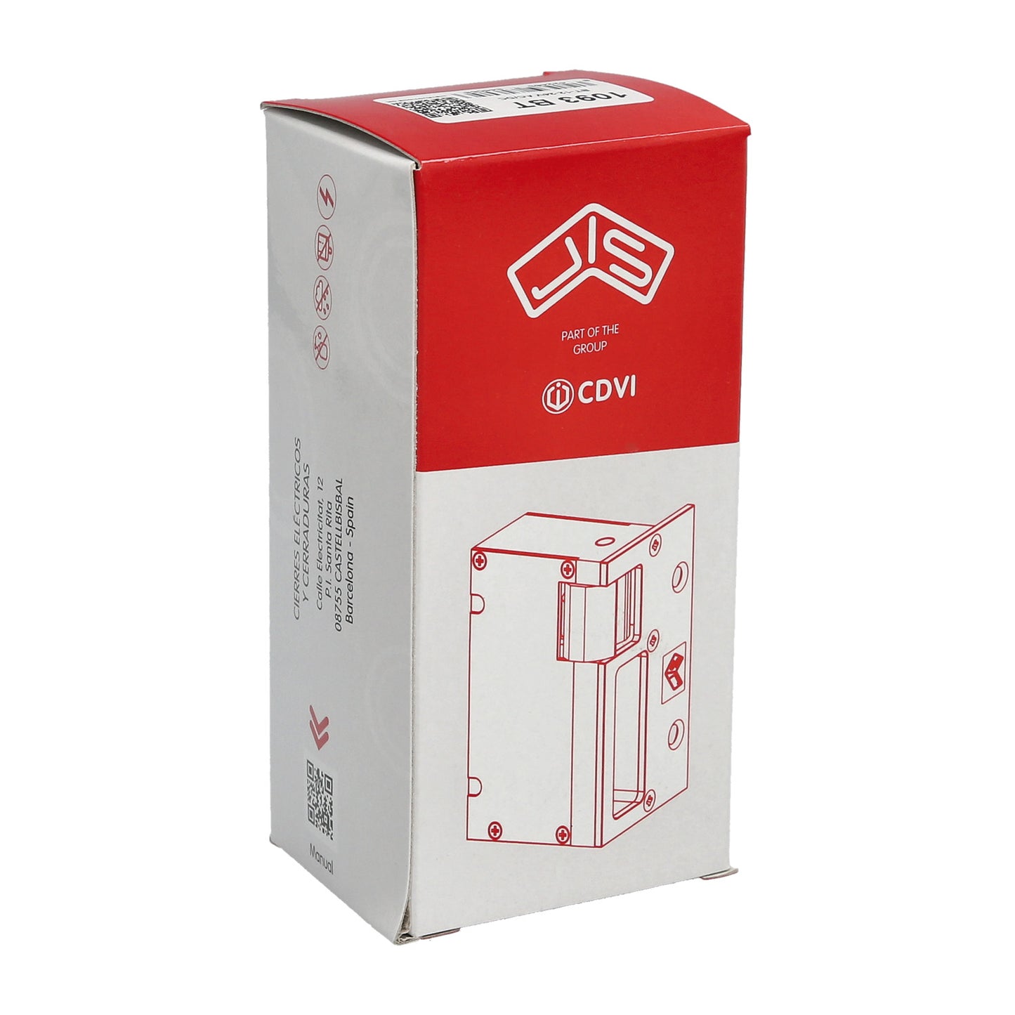 Jis Electric Lock 12 Volts 842-901g Cinza Frontal