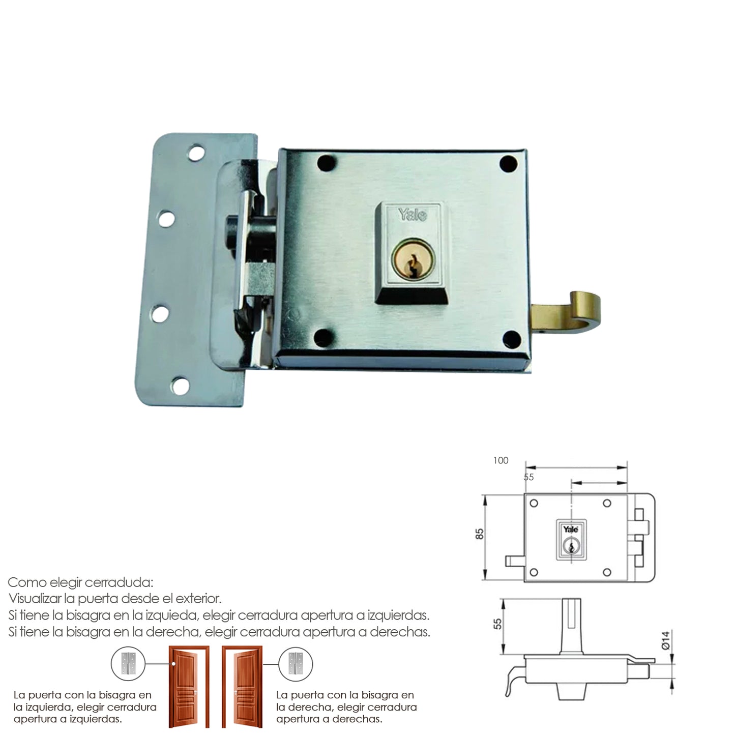 Cerradura Yale 6-10-hn/ Izquierda