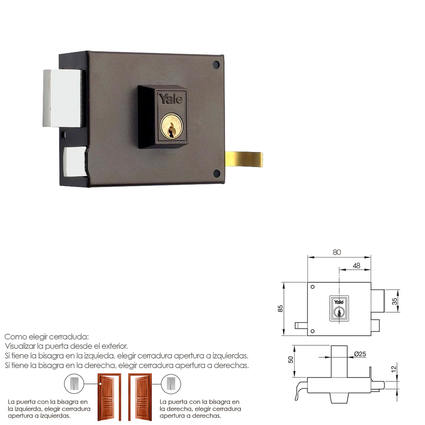 Yale Lock 125-a/hp/ 8/ Esquerda