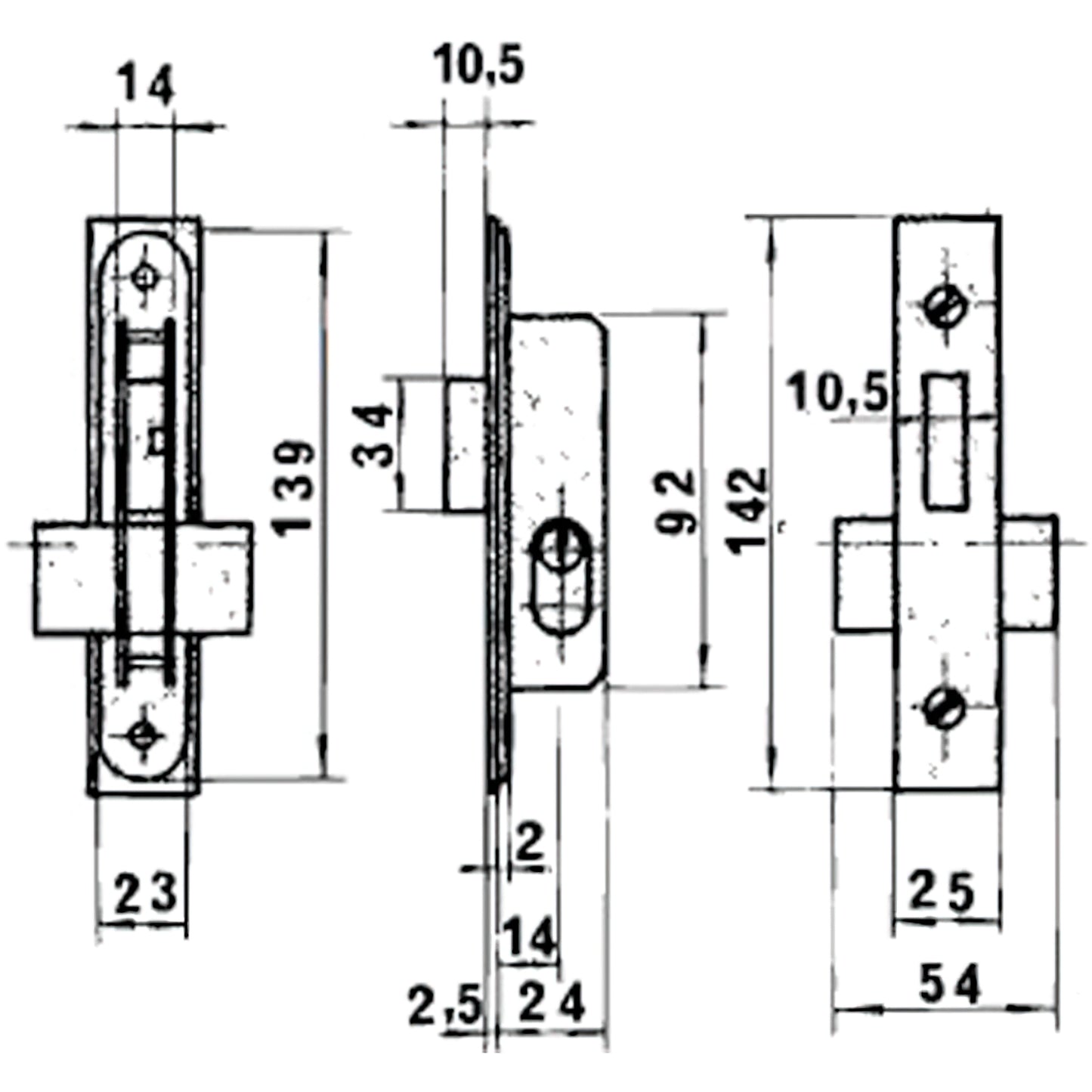 Cerradura Lince 5552 Aluminio 14 mm.