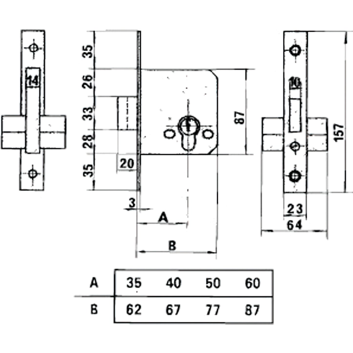 Fechadura Lince 5810 Lp/40 mm.