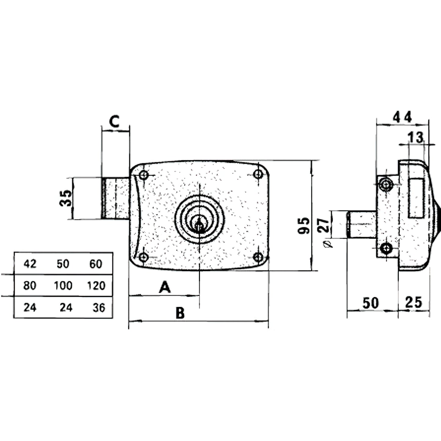 Cerradura Lince 5125A-BO/ 80 Izquierda