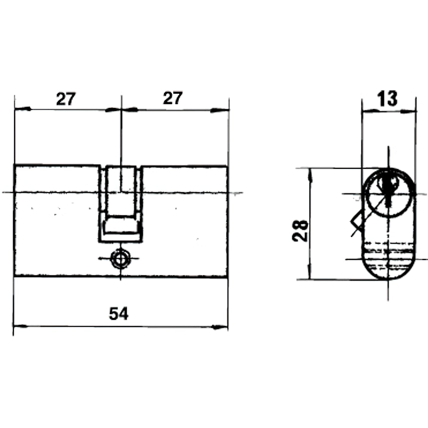 Cilindro Lince Oval Latão 0500/54 mm.