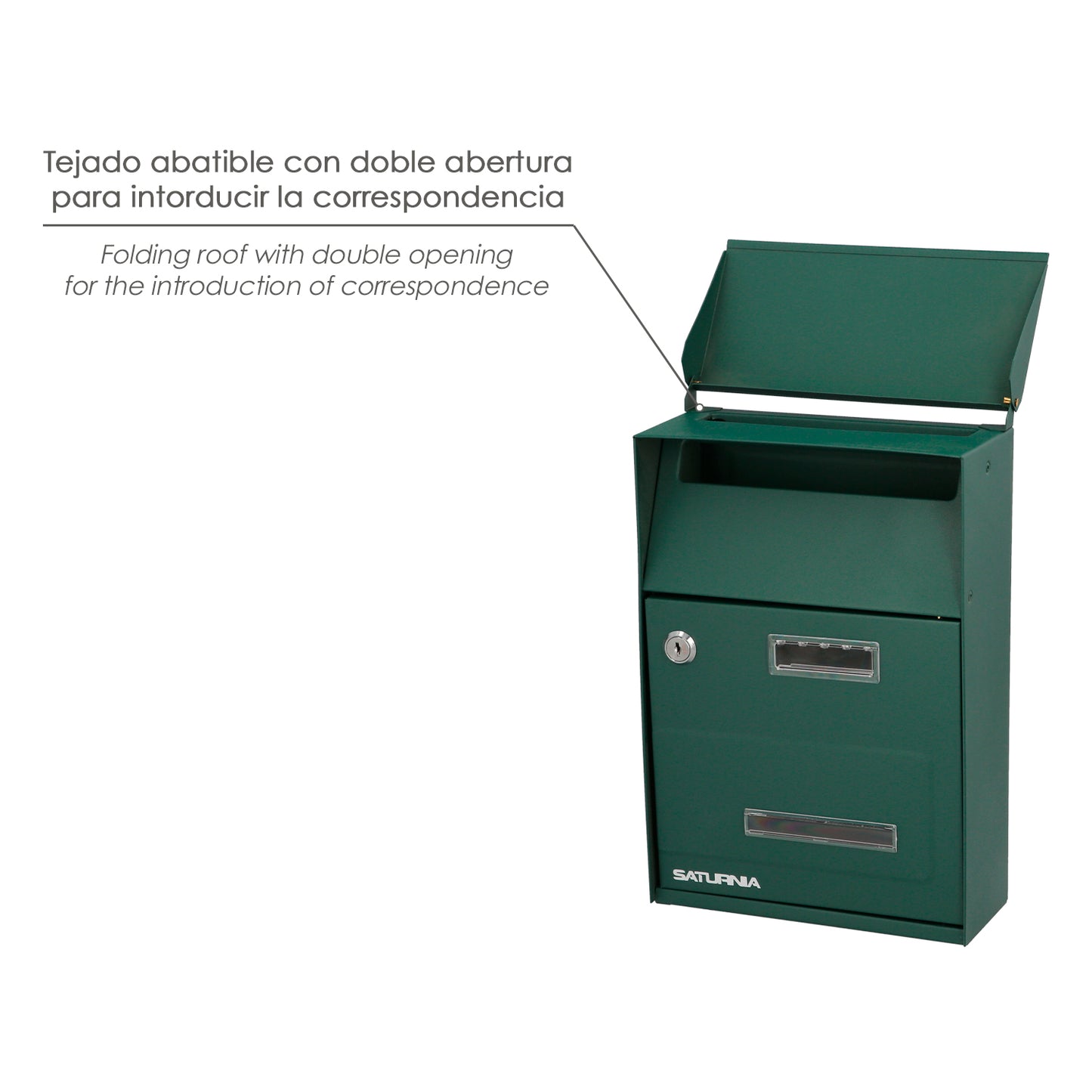 Buzon Exterior Country Verde 215 x 320 x 105 mm.
