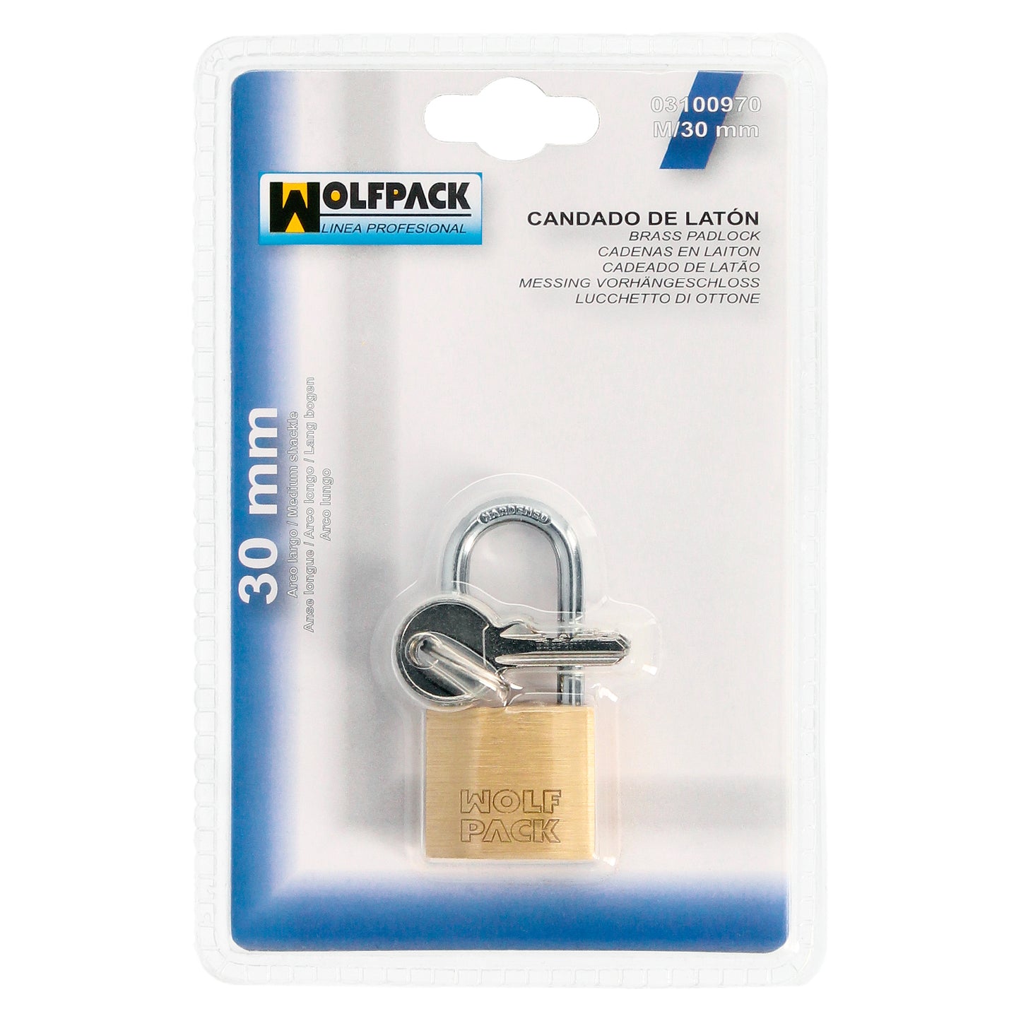 Latão Cadeado Arco Longo 30 mm.