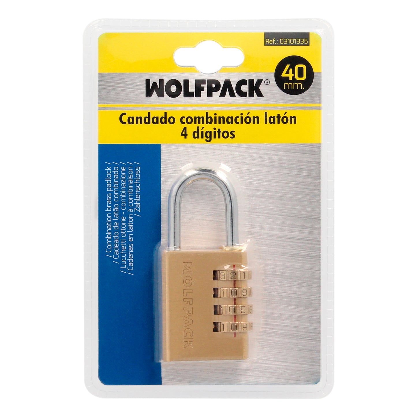 Cadeado de combinação de latão 40 mm. 4 dígitos