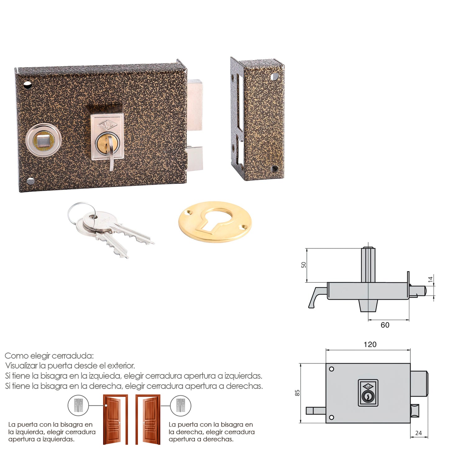 Fechadura Cvl 1125br/ 12/he Direita