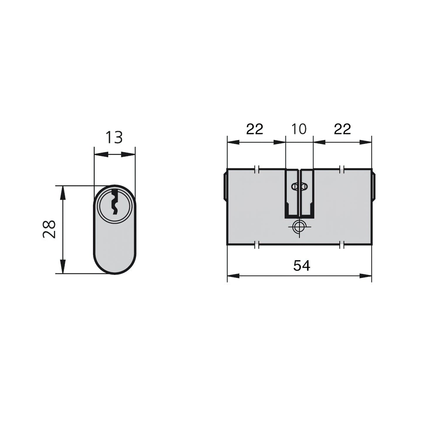 Cilindro Cvl 5963/22x22/ln Oval 2 Cames