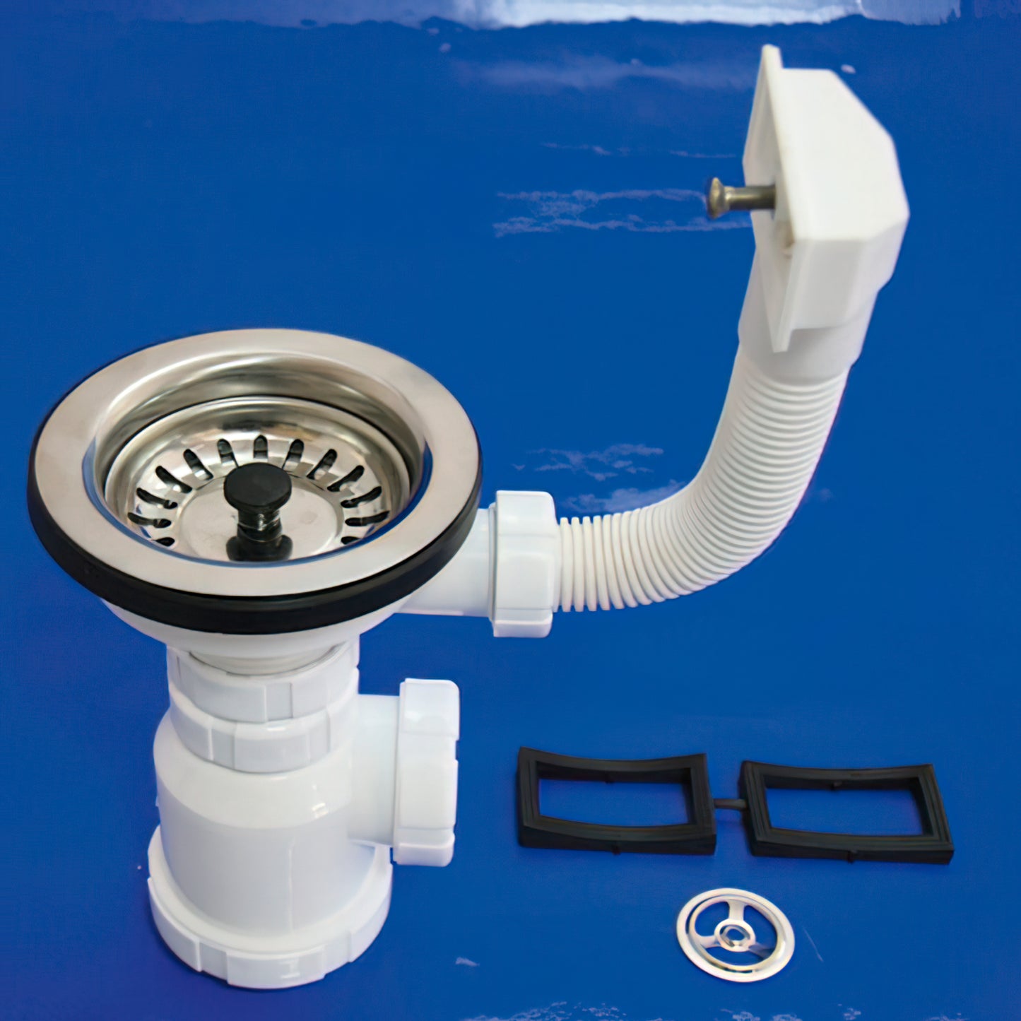 Sifon Botella T-2-CR 1 1/2 con Rebosadero y Válvula Cesta.