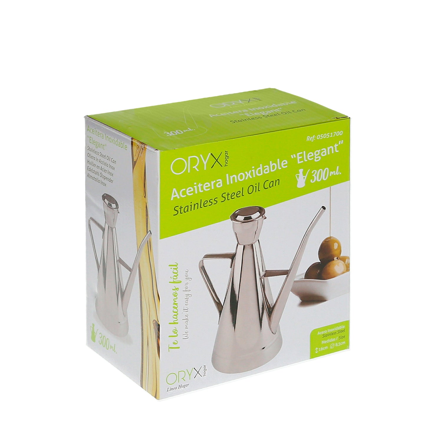 Aceitera Acero Inoxidable Modelo Elegant 300 ml.