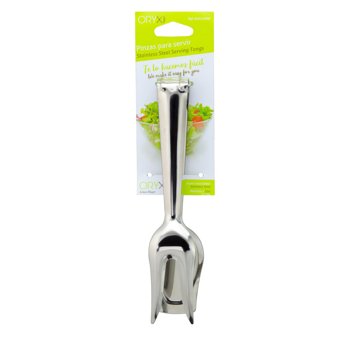 Pinzas Para Servir Acero Inoxidable 21 cm. Ideal para la cocina, servir ensaladas, servir carnes, pescados, etc.