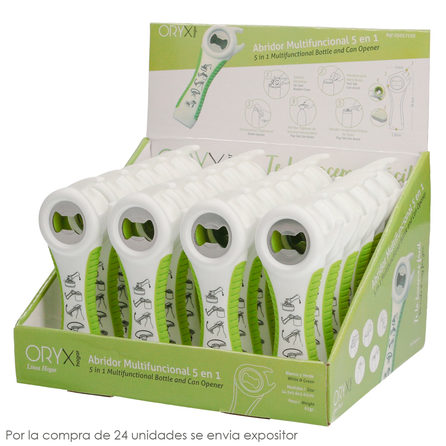 Abridor de latas/garrafas/frascos 5 em 1 multifuncional