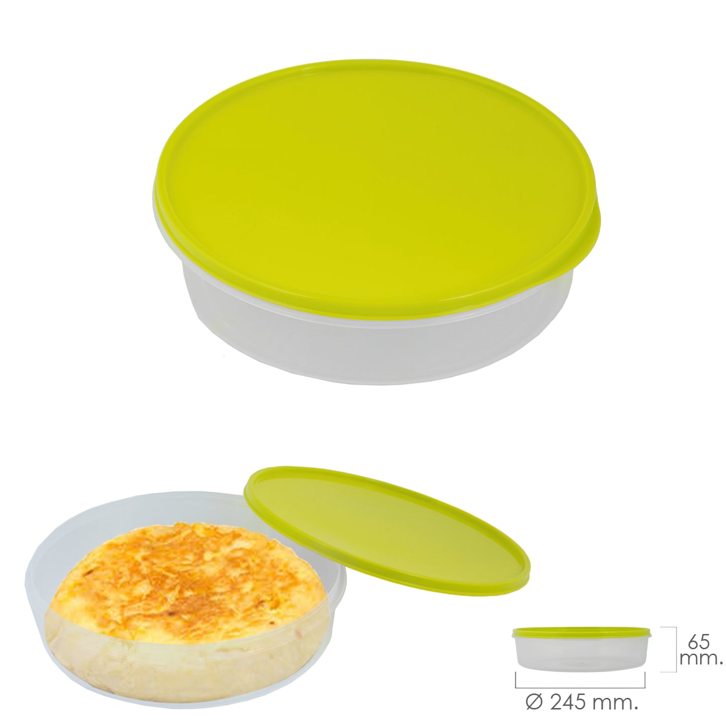 Lancheira para Tortilhas Redondas Ø 24,5 cm. 2 litros
