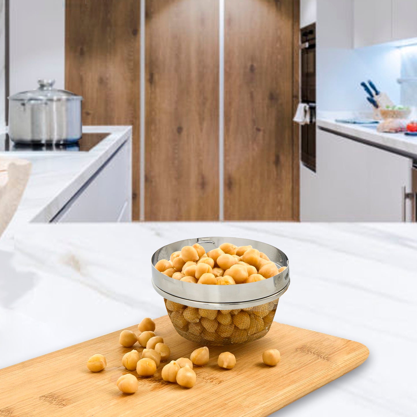 Bola Malla Para Especias / Te / Legumbres Acero Inoxidable Ø 9 cm. Con Cadena