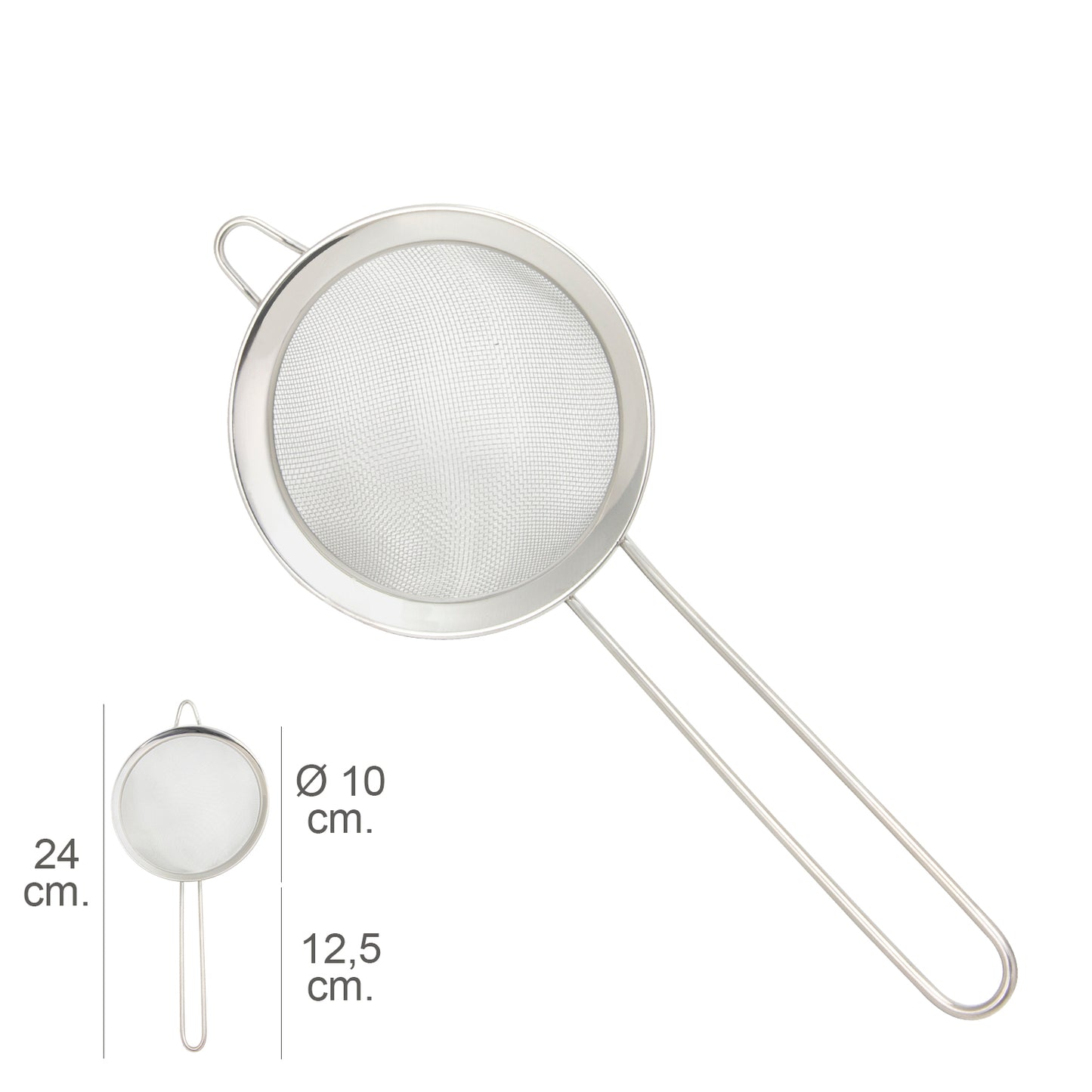 Mais Filtro de Aço Inox Ø 10 x 24 cm.