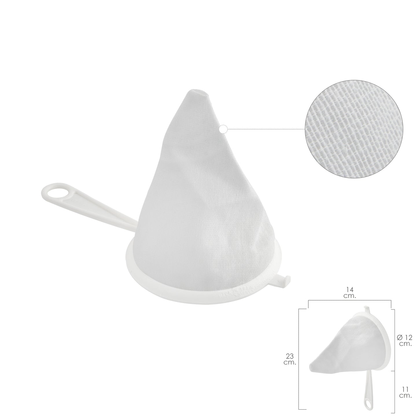 Coador de Tecido Flanela Armação Plástica Ø 12 cm.