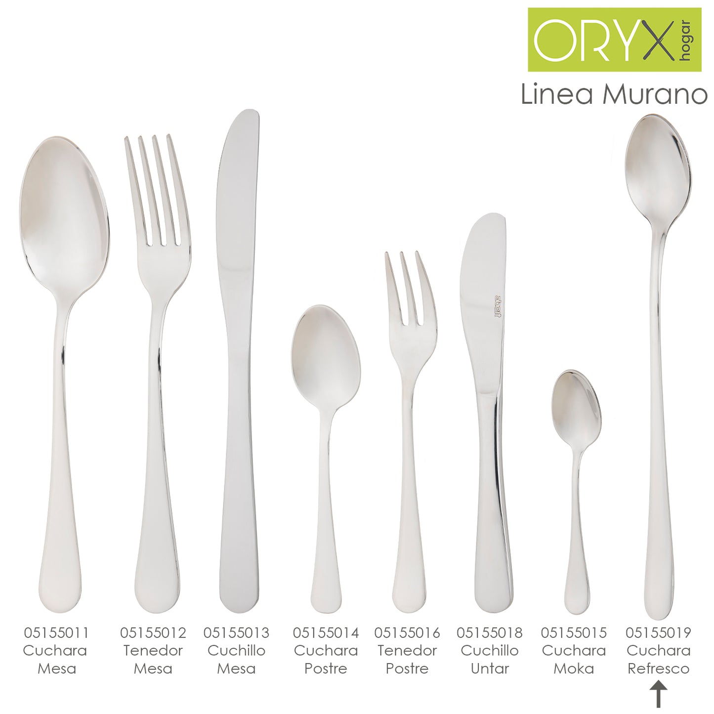 Caixa Colher de Sobremesa Longa Murano 210 mm. 12 unidades