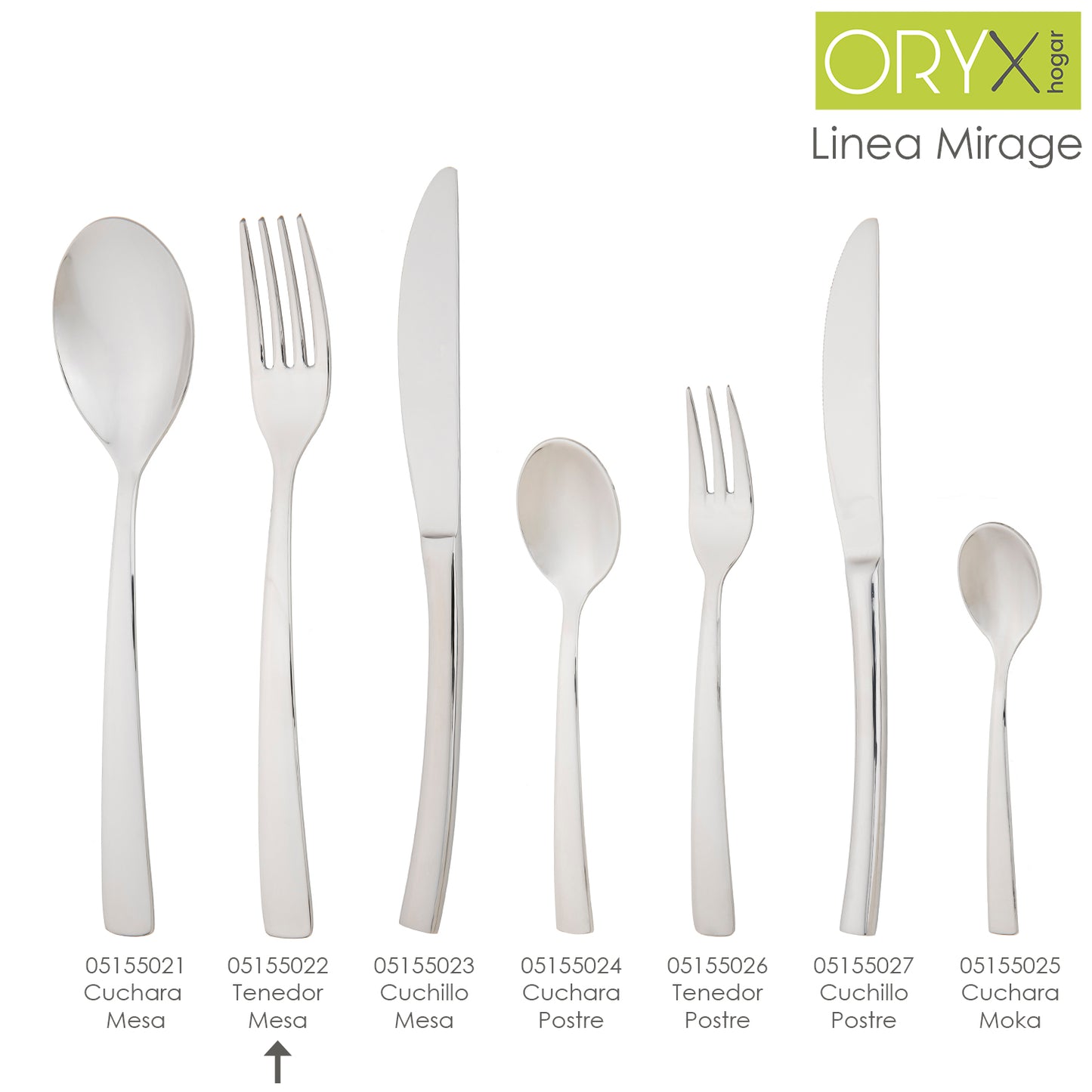 Tenedor Mesa Mirage 200 mm.Caja 12 unidades