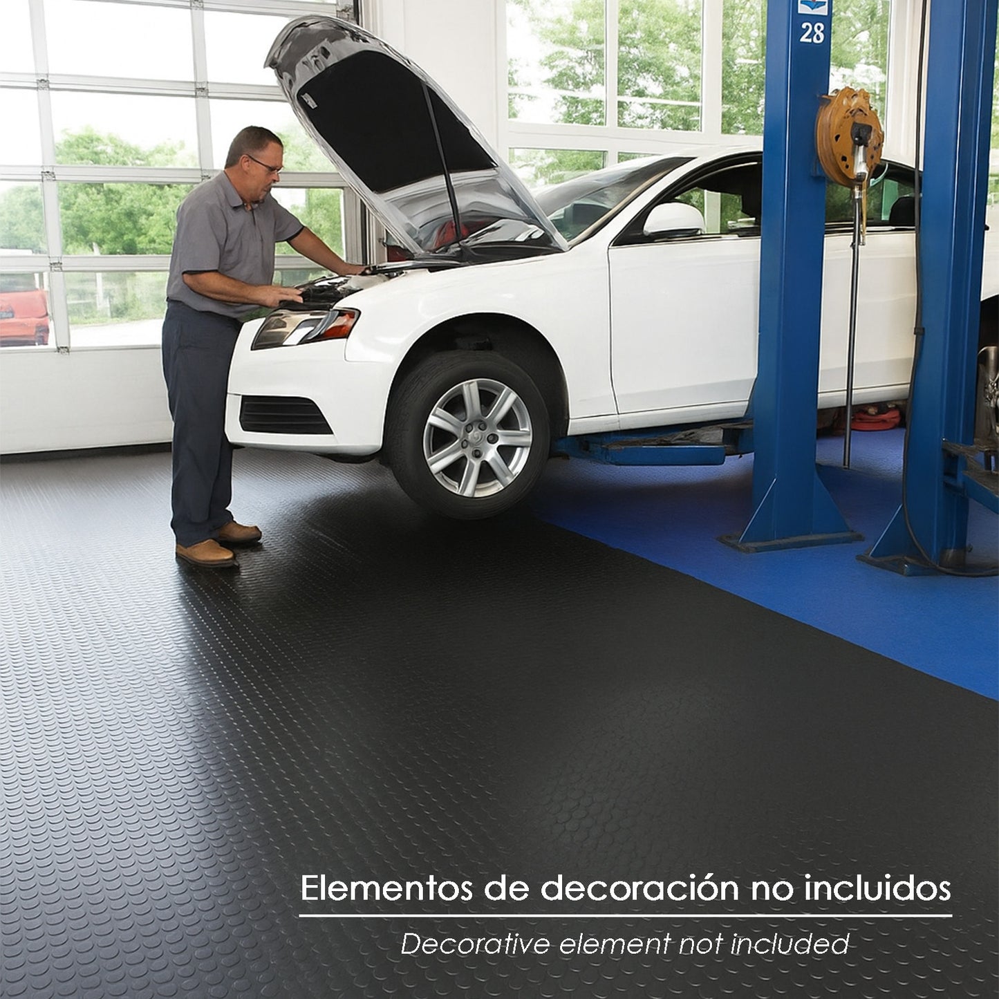 Suelo Goma Circulos 1,20x10 Metros 3 mm. de Grosor Color Negro