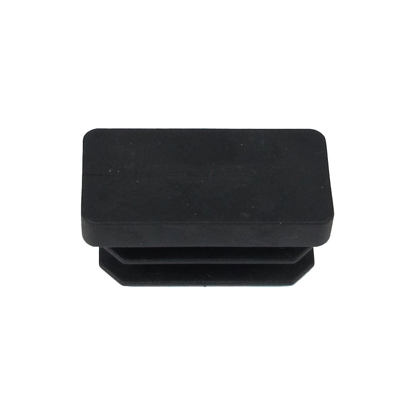 Contera Rectangular Negra 15x30mm. Blister 4 piezas.