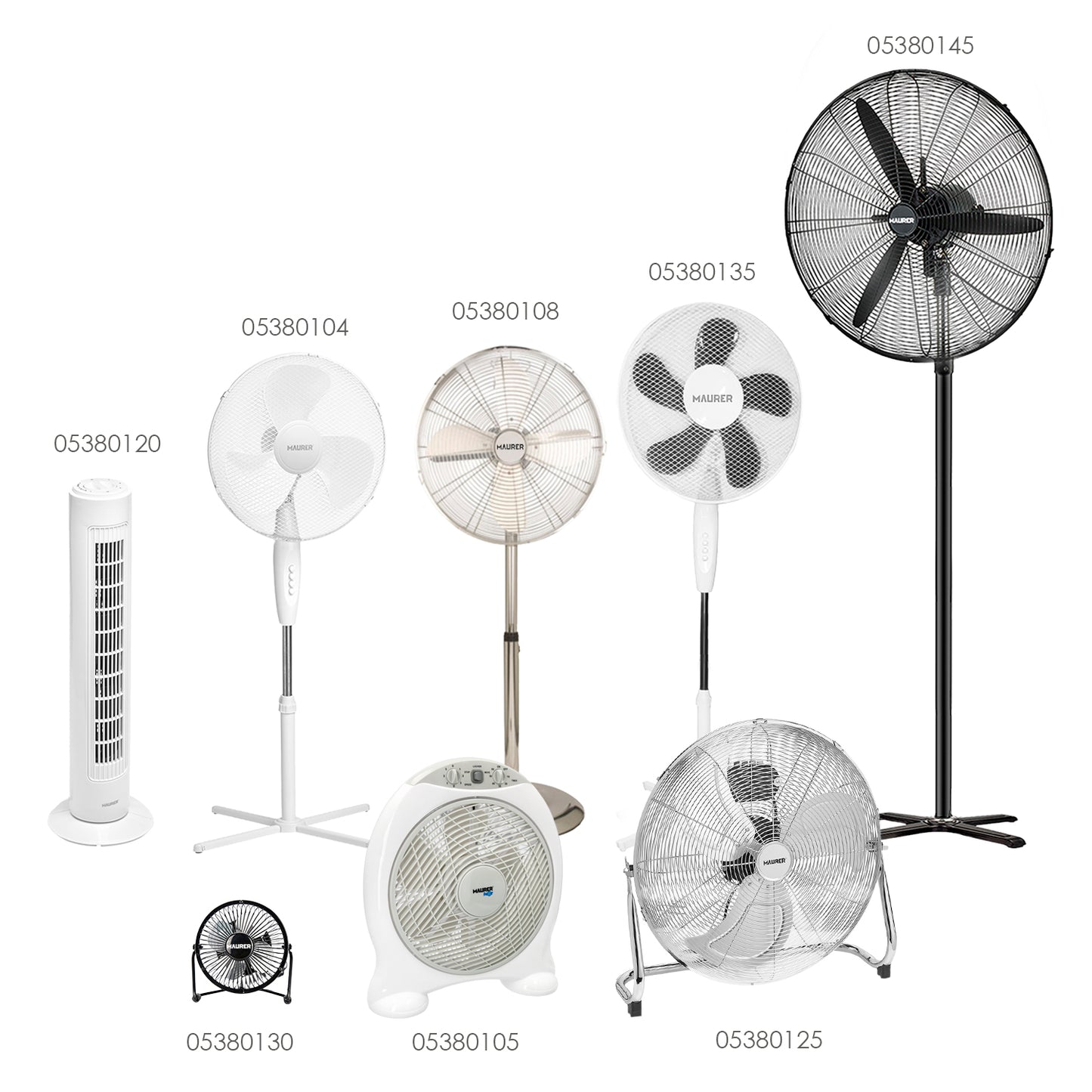 Ventilador de chão Maurer 125 cm. alto cromo