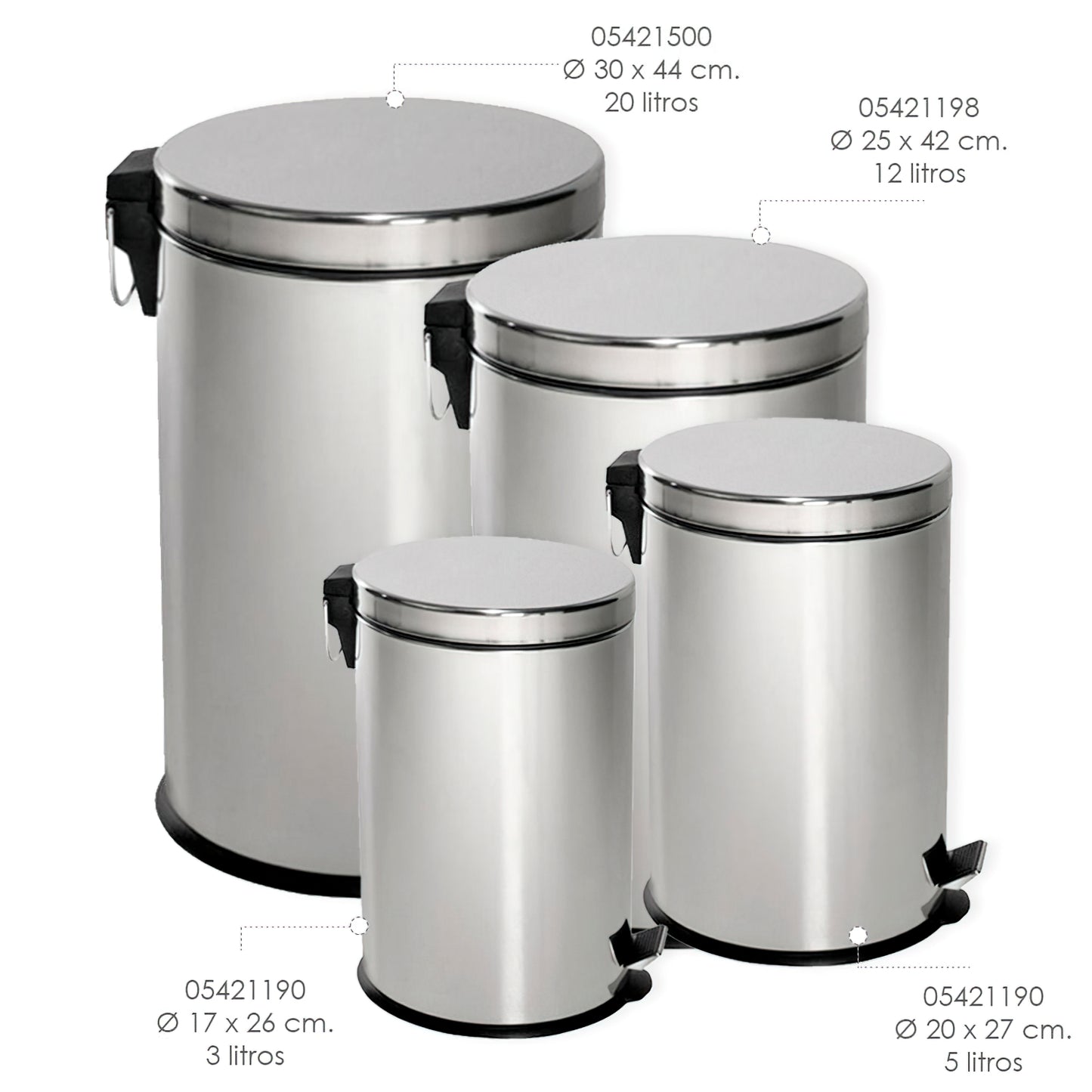 Caixote Inox Maurer 5 Litros Ø 20 x 27 cm.