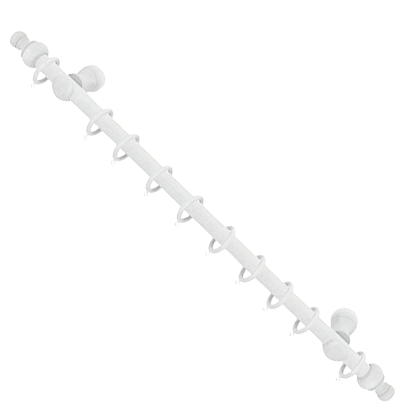 Varão de cortina de madeira completo 1,50 metros x 20 mm. Branco