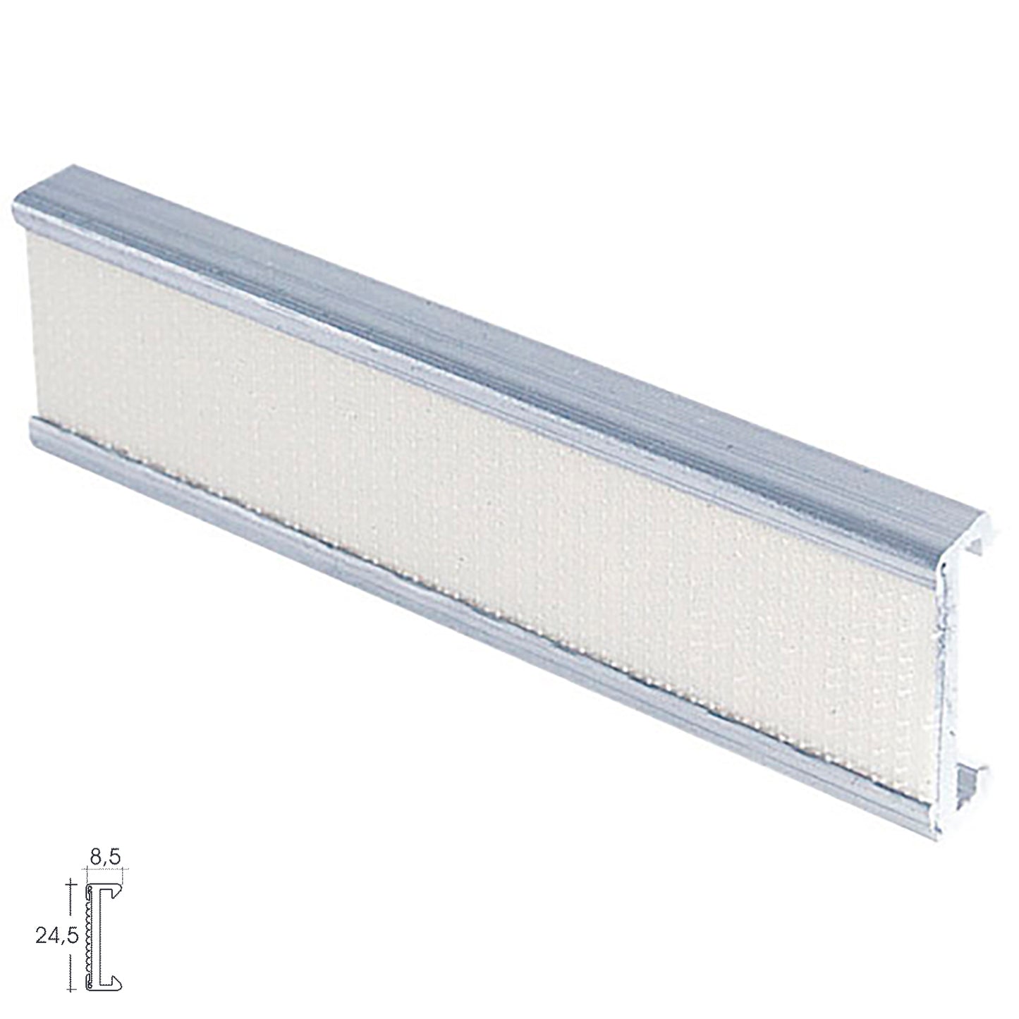 Perfil cego de velcro P-909 3,0 mt prata