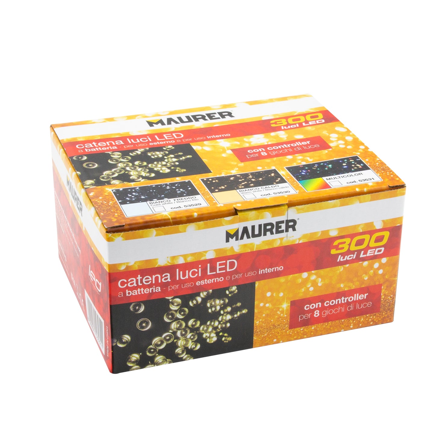 Luzes de Natal operadas por bateria 300 Leds luz branca interna/externa (IP44)