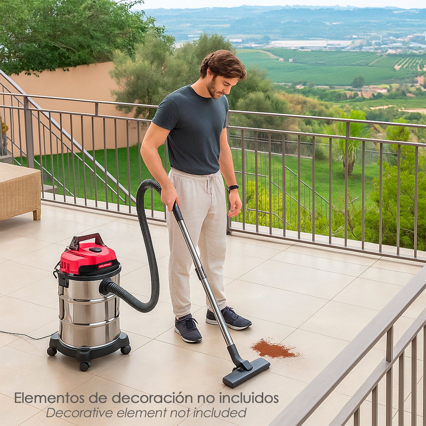 Aspirador Inoxidable 30 Litros / 1400 Watt. Interruptor Sincronizado.