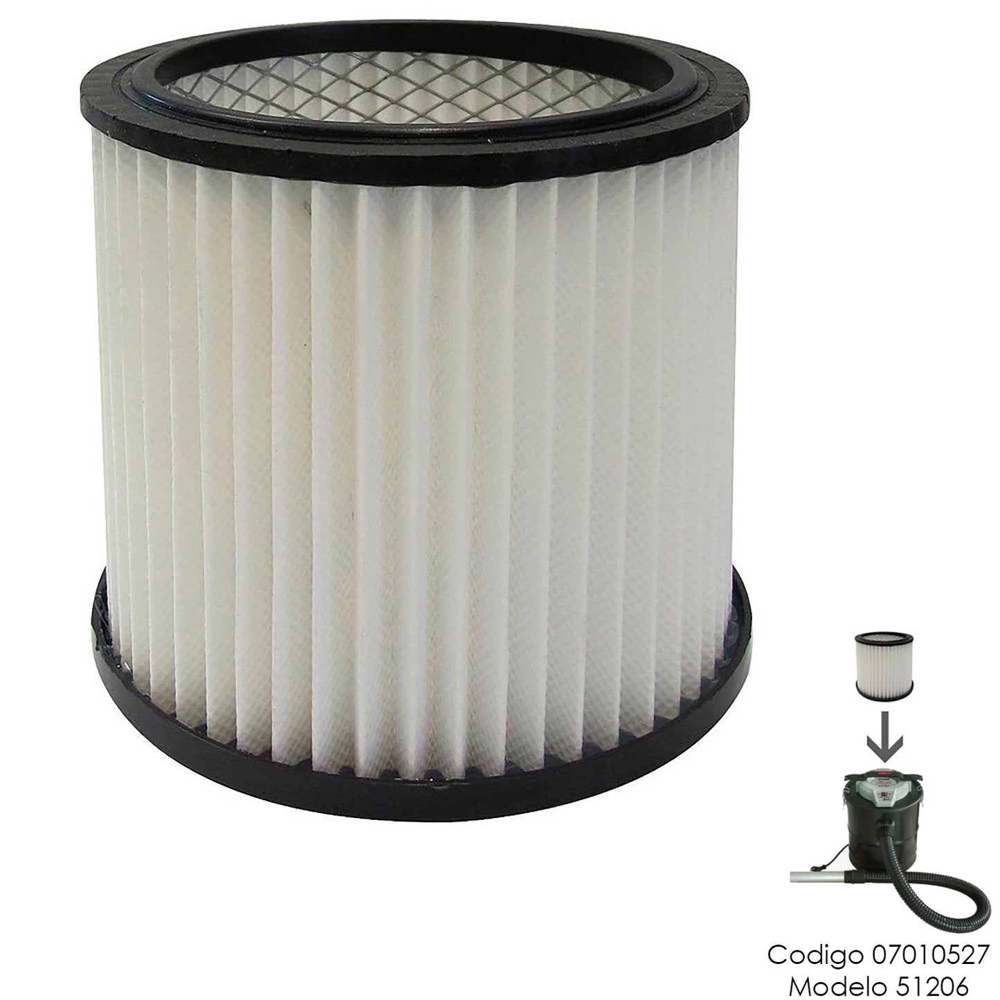 Filtro para aspirador de cinzas 07010527 (modelo 51206)