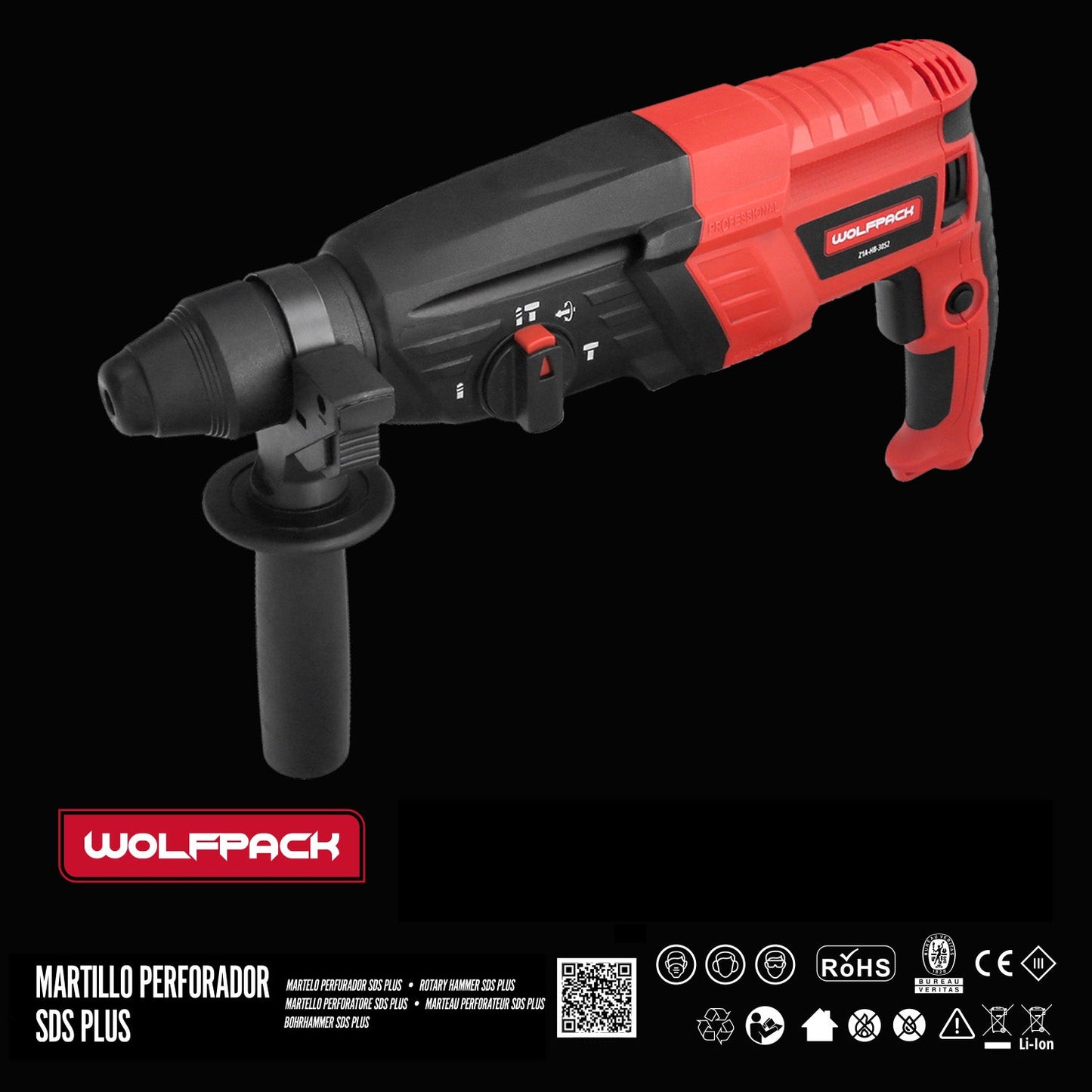 Martillo Perforador SDS PLUS 900 Watt. Con Accesorios y Maletin