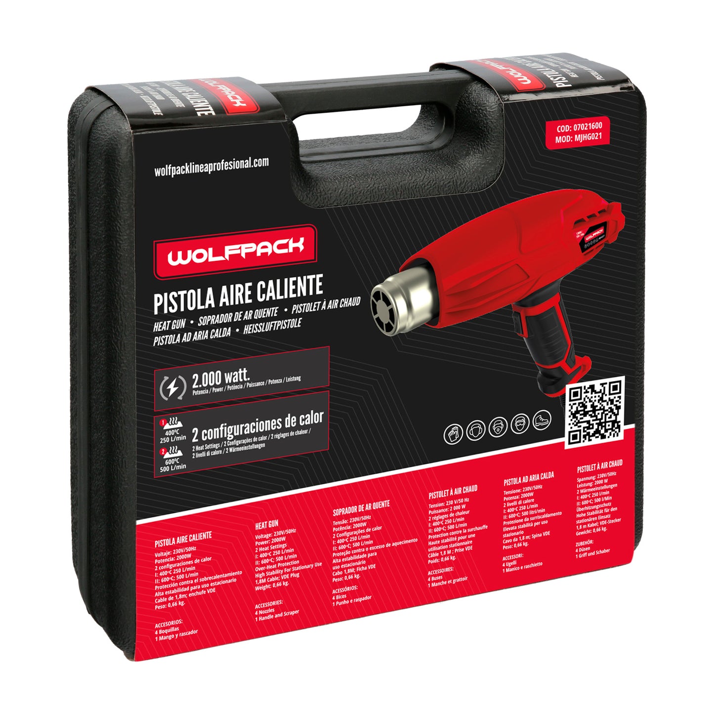 Pistola de ar quente de 2.000 watts. 2 poderes com acessórios. Stripper, pistola de decapagem com ar quente